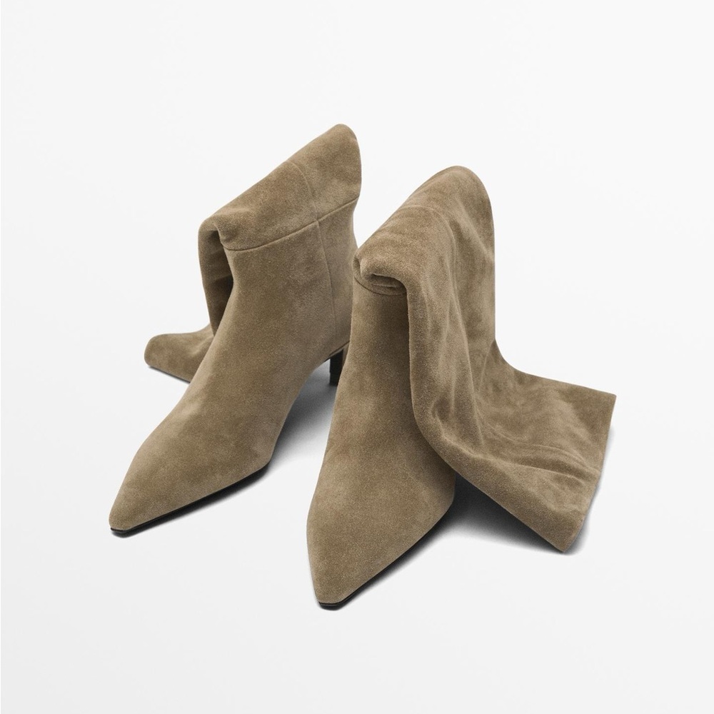 NWT. Massimo Dutti Soft Split Leather Heeled Boots. Size 11. - Picture 2 of 9